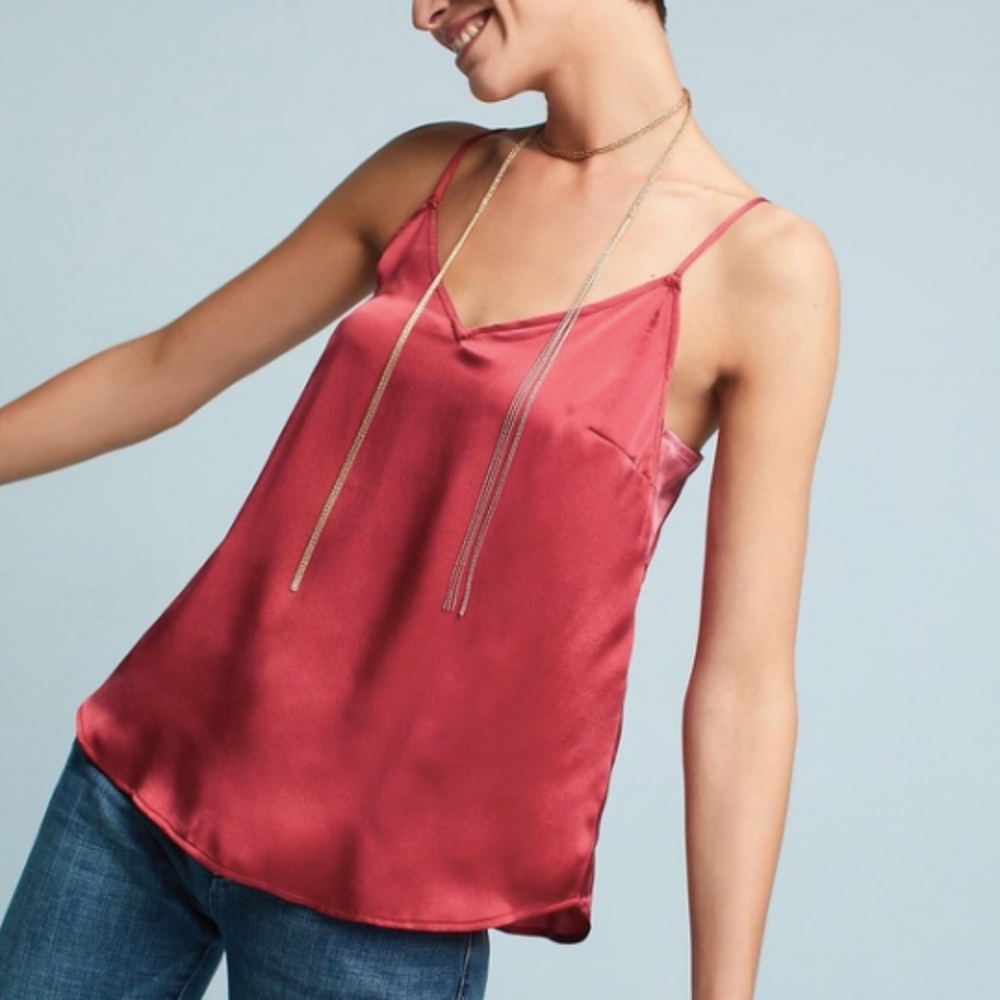 Anthropologie Floreat Silk V-neck Cami